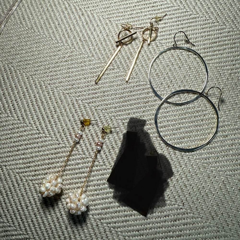 Elegant Gold and Silver Earring Set